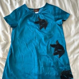 Prairie New York Teal and Black Mini Dress